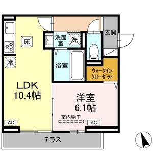 D Paina 溝口105号室 間取