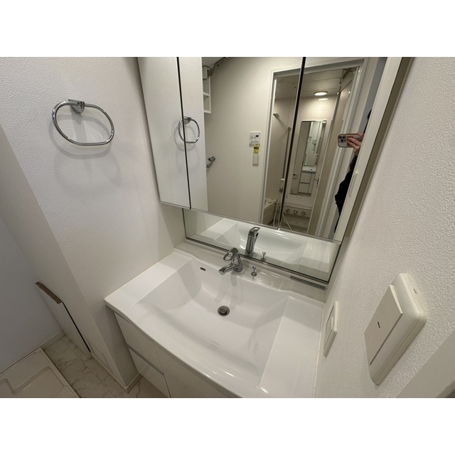 ダイナシティ新中野 鏡裏収納付きの独立洗面台