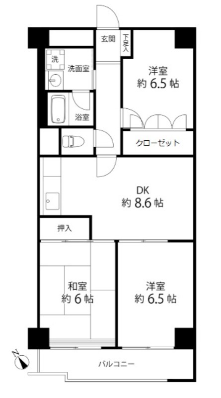 グランドール久米川4階 間取