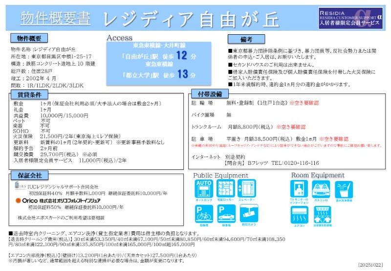 レジディア自由が丘4階 部屋その他