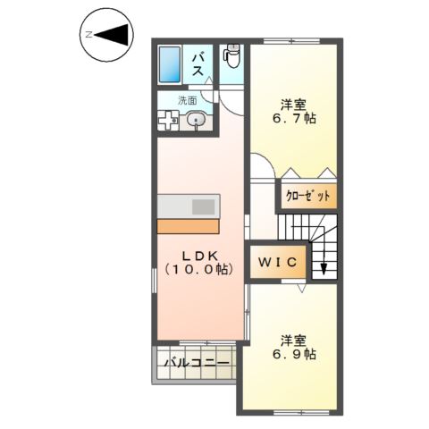 ウエイド　フルスⅡ201号室 間取