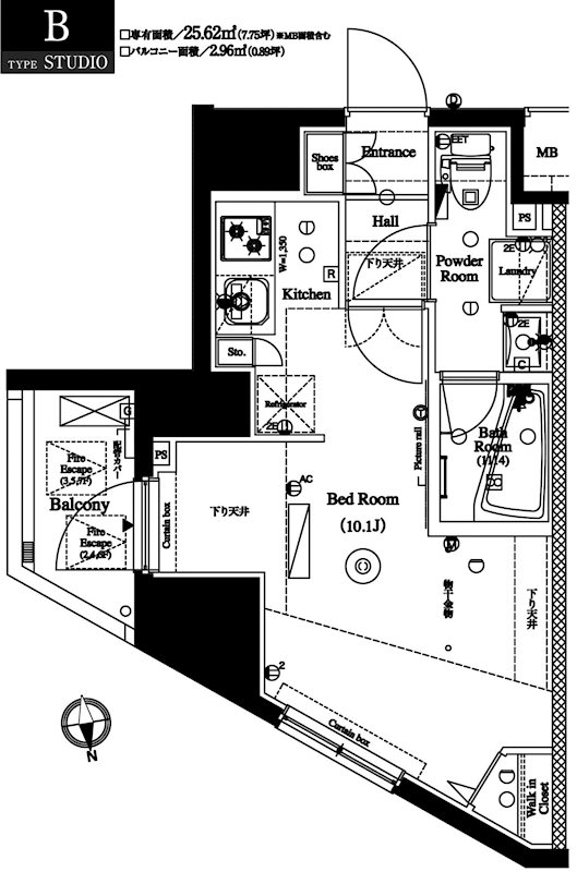 ＡＸＡＳ桜上水アジールコート7階 間取図