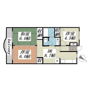 グレープ・パル0203号室 間取