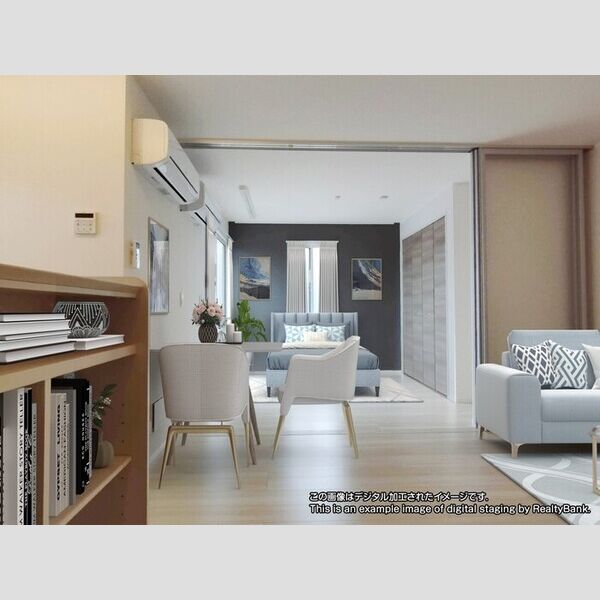 エクセリア大崎 302号室　LDK、洋室【画像はデジタル加工によるイメージ図です】