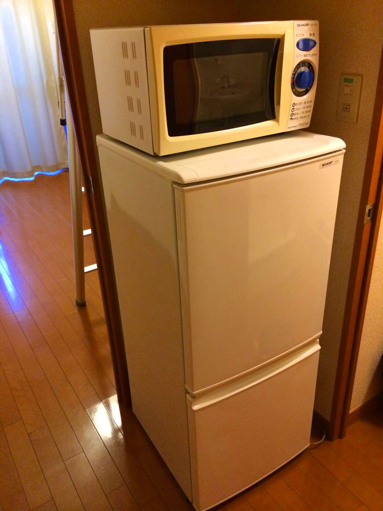 レオパレストーレイ303号室 電子レンジと冷蔵庫です。