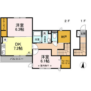 ラマージュⅥ202号室 間取