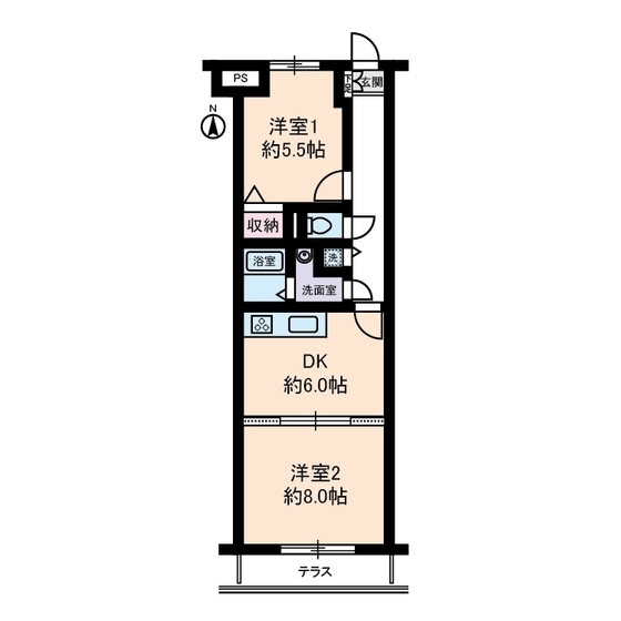 クリオ辻堂参番館0105号室 間取
