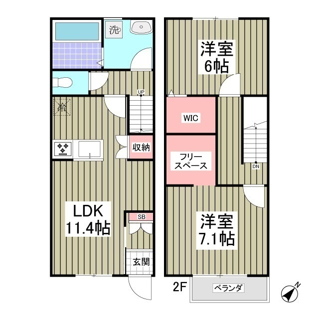 DuplexNakaiⅡ2-D号室 間取