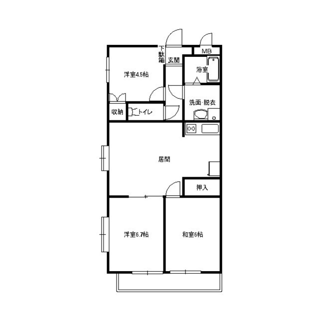 ボヌール湘南205号室 間取