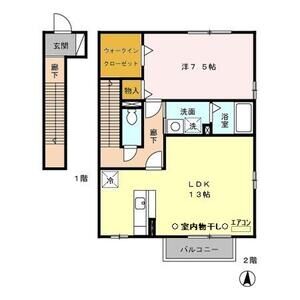 イン・フォレスト201号室 間取