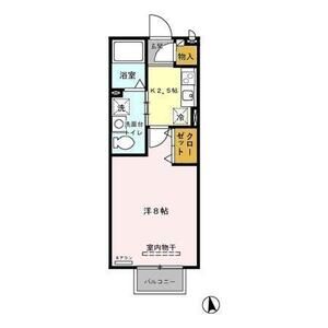 ガーデンクレール206号室 間取