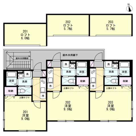 Felice金沢文庫201号室 ※フロア図