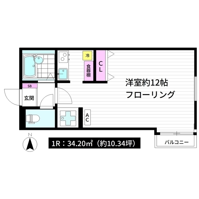 フォルス池上303号室 間取