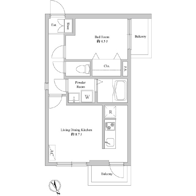 エルスタンザ平井0103号室 間取