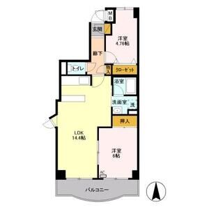グランソレイユ大宮502号室 間取