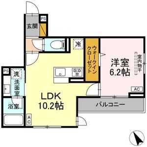 D-Raffine302号室 間取