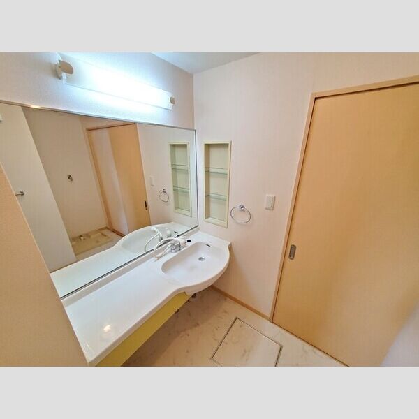 ウィスタリア　C ワイドな鏡を備えた洗髪洗面化粧台