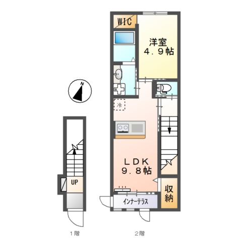 ラフィネ201号室 間取