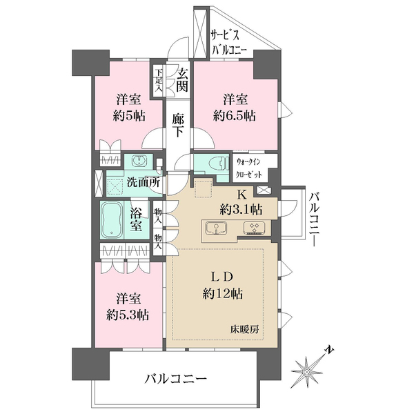 ルフォン蔵前ザ・レジデンス804号室 間取