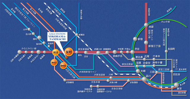 ガーラ・ステーション横浜反町7階 路線図