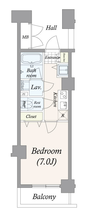 パレステュディオ白金高輪4階 同タイプ別住戸写真となります。現況と異なる場合がございます。