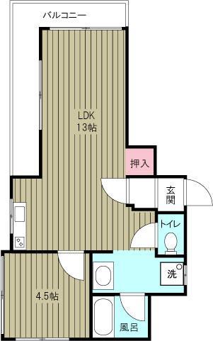 井上マンション(E-080)3階 間取り図