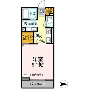 ルミエール本厚木205号室 間取