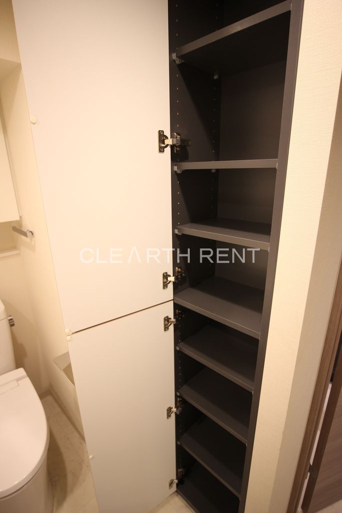 コンシェリア東池袋 リネン類の収納等に便利なパウダールームの収納