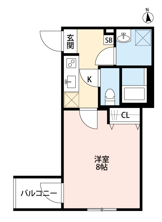 ソレイユ与野1階 間取