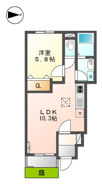 ラ・ジオンあきる野103号室 間取