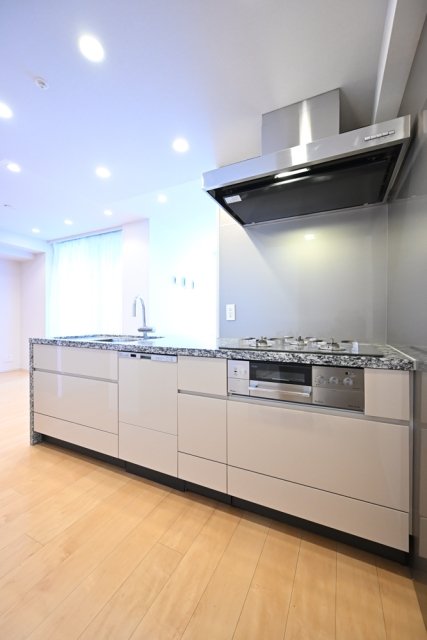 グランスイート神楽坂ピアース　ノースヒルズ システムキッチン（3口ガスコンロ・グリル付）