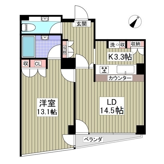 ポートタワー山下町301号室 間取