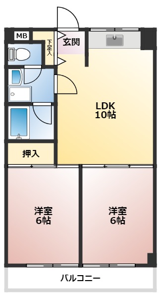 ＦＫハイム402号室 間取