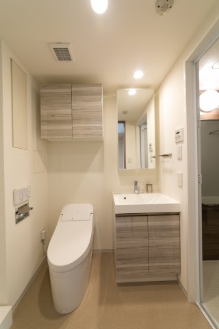 プラウドフラット菊川707号室 C,D1,D2,D3,G,Hタイプはパウダールームと一体です。