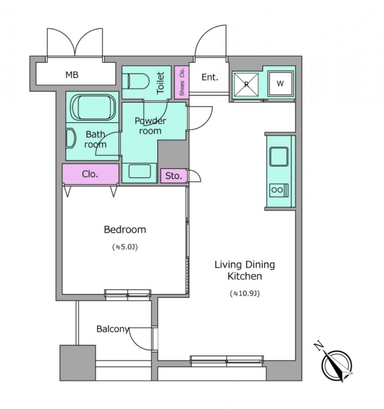 レジディア横濱馬車道6階 間取