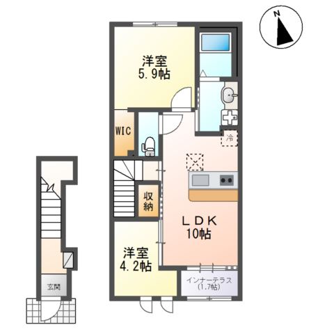 ファンタジア202号室 間取