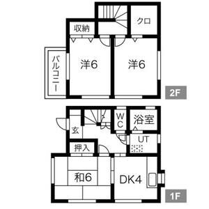 蒲生本町貸家1号室 間取