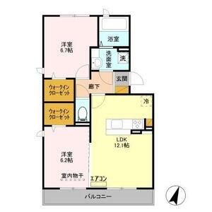 グリシーヌ 　フルール305号室 間取