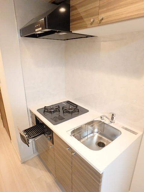 ガーラ・ヴィスタ練馬5階 グリル付2口コンロ仕様のシステムキッチン