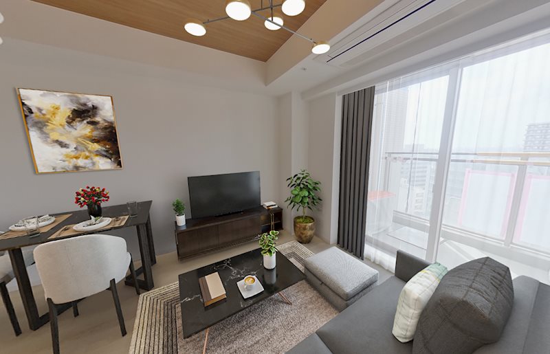 レジディアタワー目黒不動前17階 リビング　※これはVR画像です。