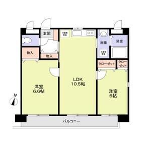 アコモード北原台105号室 間取