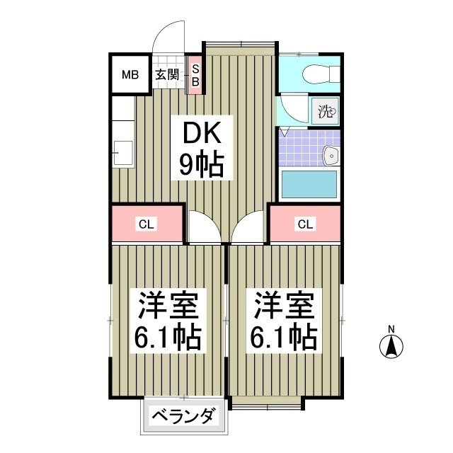 デュエット三室202号室 間取