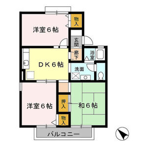 セジュール大島　ABB102号室 間取