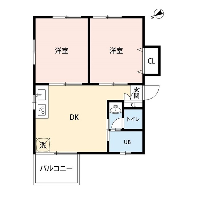 パールコーポ202号室 間取