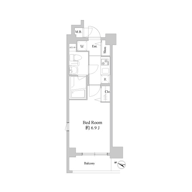 ドゥーエ新川崎0211号室 間取