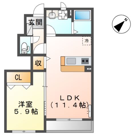 ケーズ  アバンティ101号室 間取