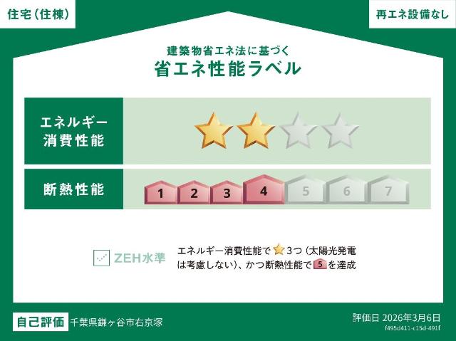仮称）鎌ヶ谷市右京塚新築アパート 省エネ性能ラベル
