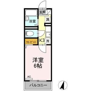 学遊館206号室 間取