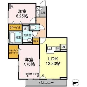 エルサンテ208号室 間取