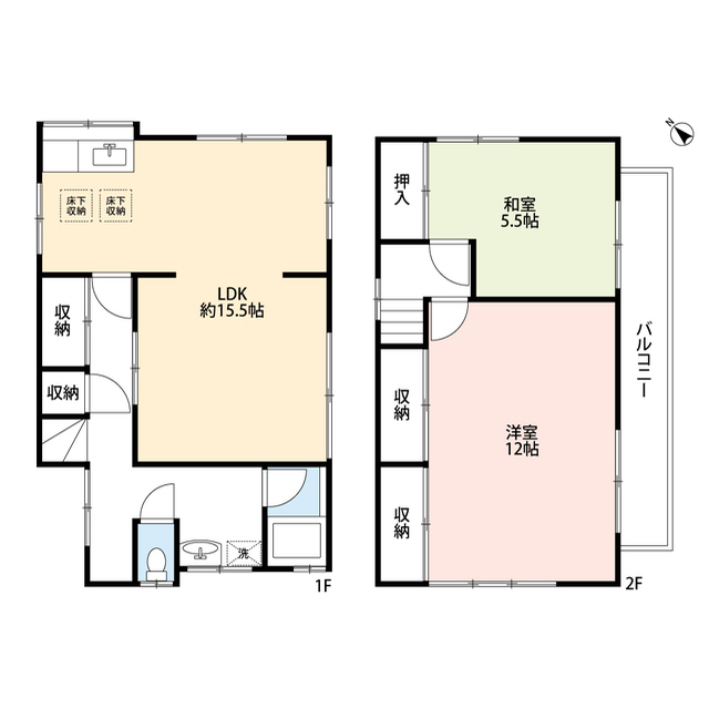 和ケ原1丁目貸家1号室 間取